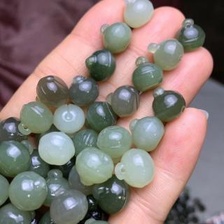 厂家批发和田玉青海料雕刻铃铛 小巧可爱 双面立体精雕 diy配饰