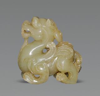 和田玉雕貔貅挂件